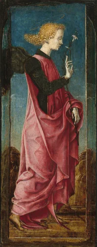 The Archangel Gabriel [middle left panel] by Cosmè Tura, painting, 1470-1480