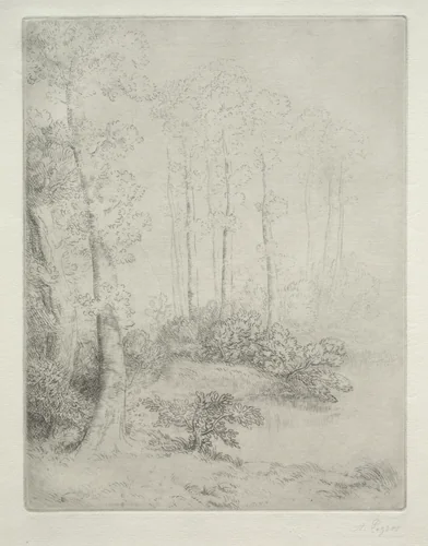 Edge of the Water (Au Bord de L'Eau) by Alphonse Legros, print, 1857-1911
