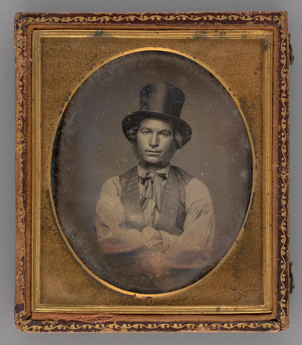 Untitled (Portrait of a Man with Top Hat) by Unknown maker, other, 1854
