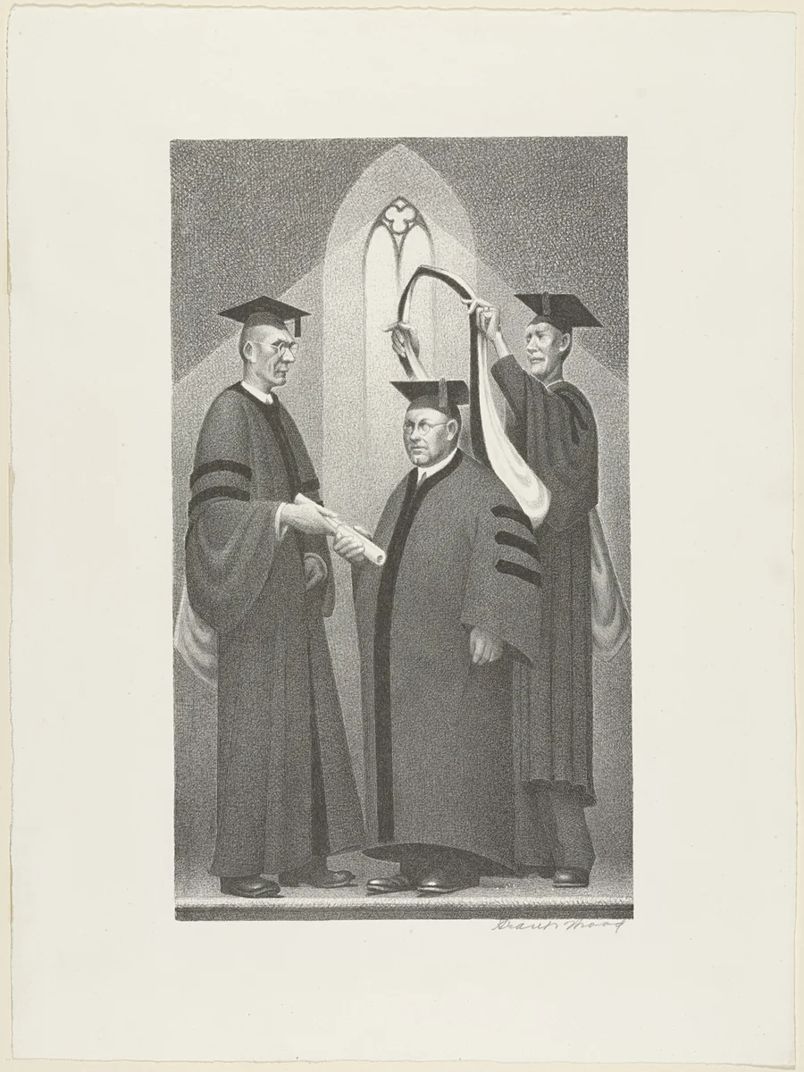 Honorary Degree by Grant Wood, print, 1937