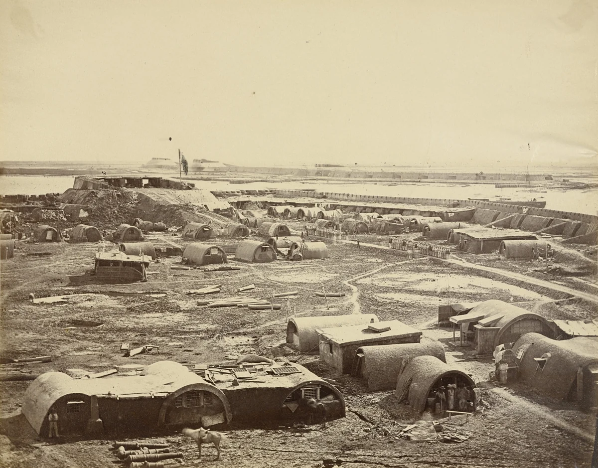 Interior of the North Fort Showing the Chinese Encampment by Felice Beato, photograph, 1860