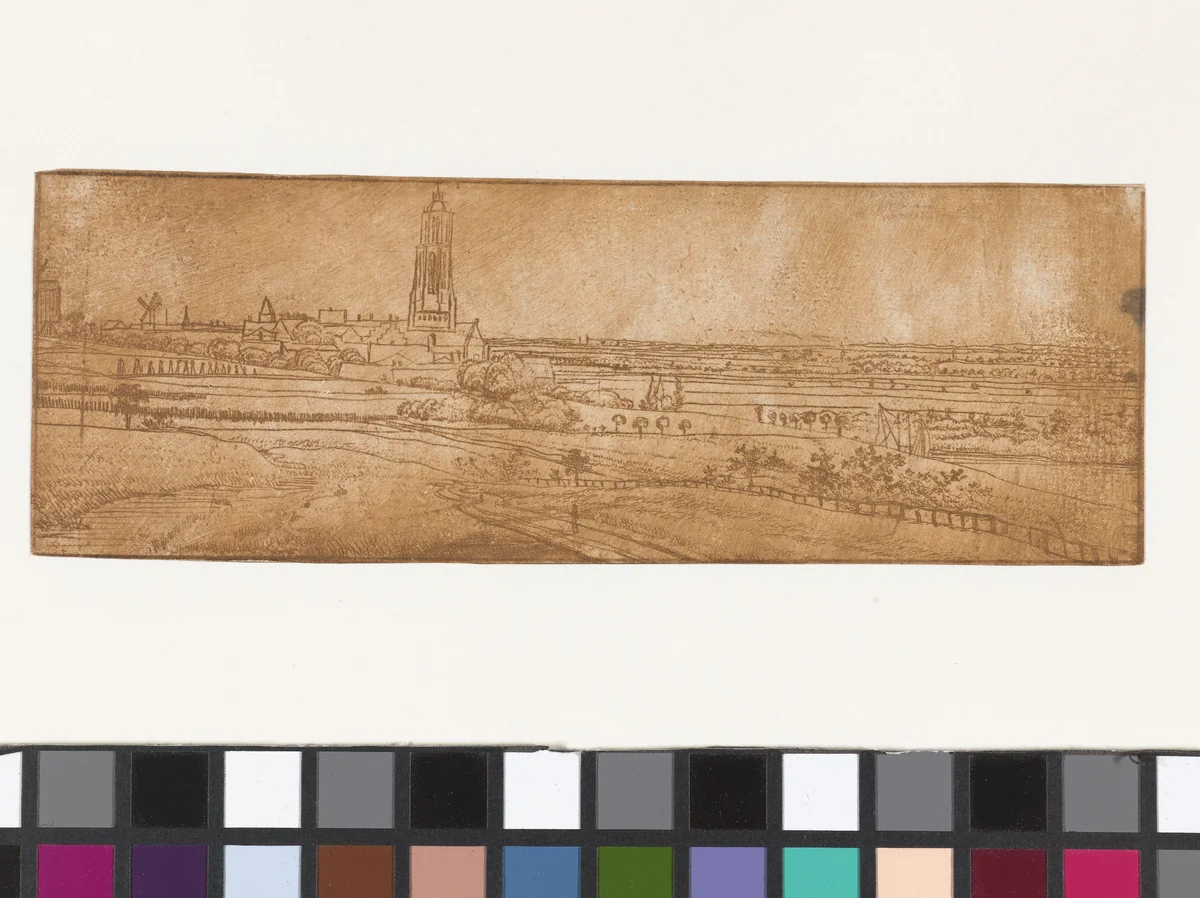 Gezicht op Rhenen by Jan Ruyscher, print, 1635-1674