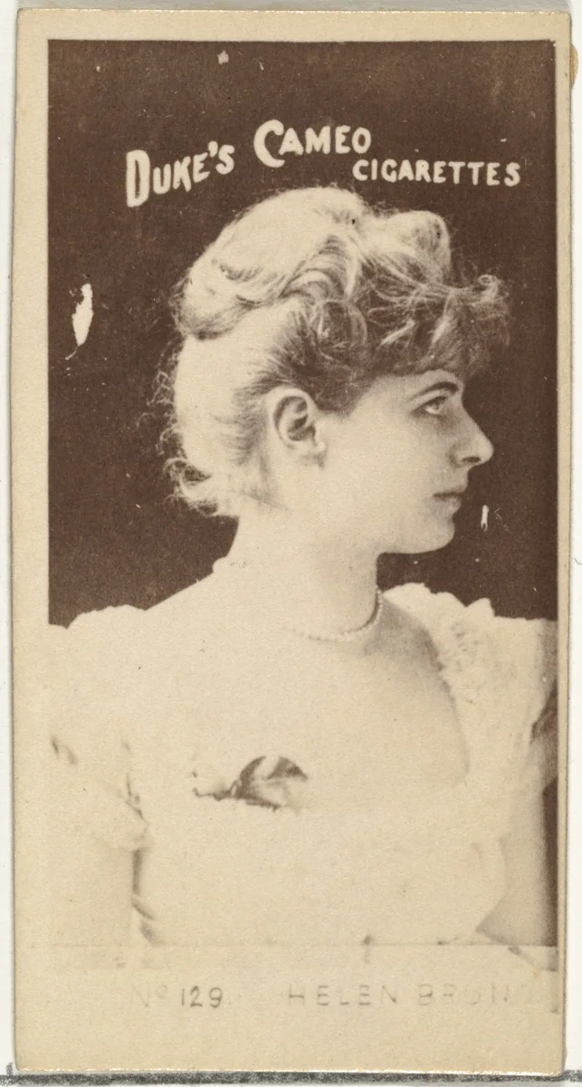 Card Number 129, Miss Helen Brum, from the Actors and Actresses series (N145-4) issued by Duke Sons & Co. to promote Cameo Cigarettes by W. Duke, Sons & Co., photograph, 1880-1889