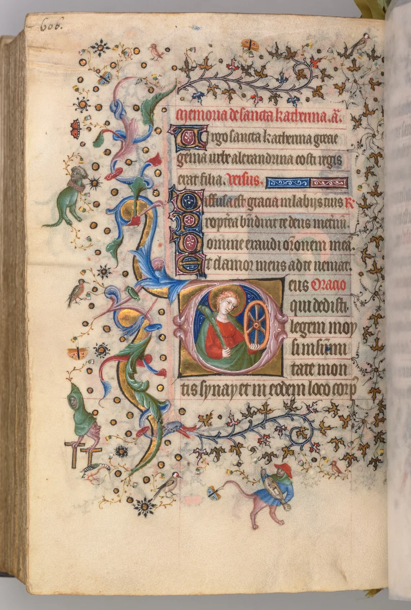 Hours of Charles the Noble, King of Navarre (1361-1425): fol. 297v, St. Catherine by Master of the Brussels Initials and Associates, book, 1400-1410