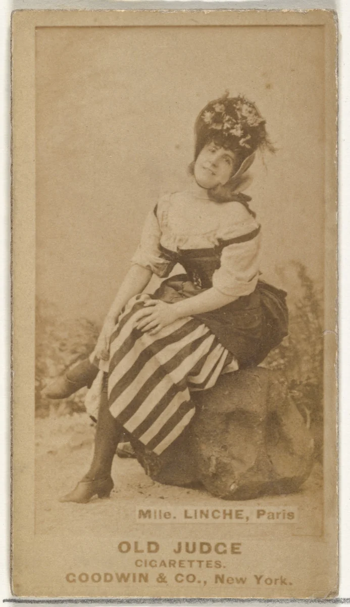 Mlle. Linche, Paris, from the Actors and Actresses series (N171) for Old Judge Cigarettes by Goodwin & Company, photograph, 1886-1890