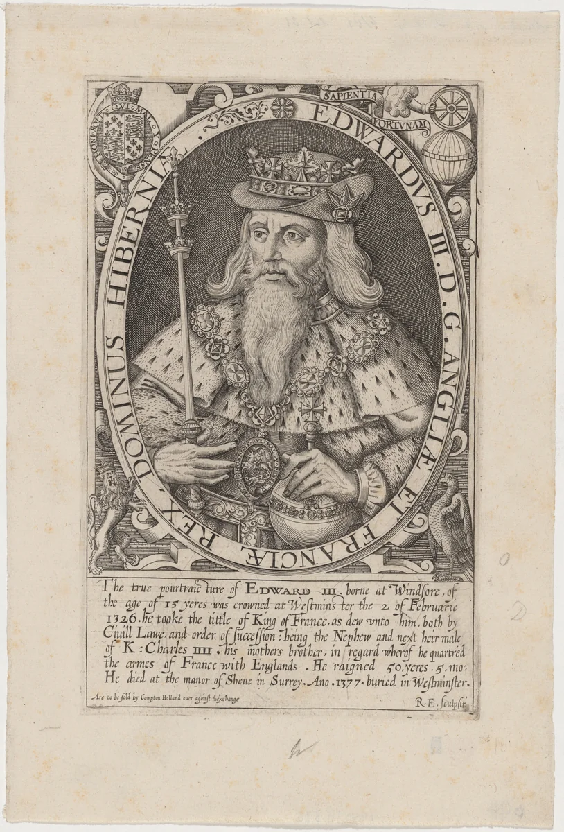 Edward III of England by Renold Elstrack, print, 1571-1625