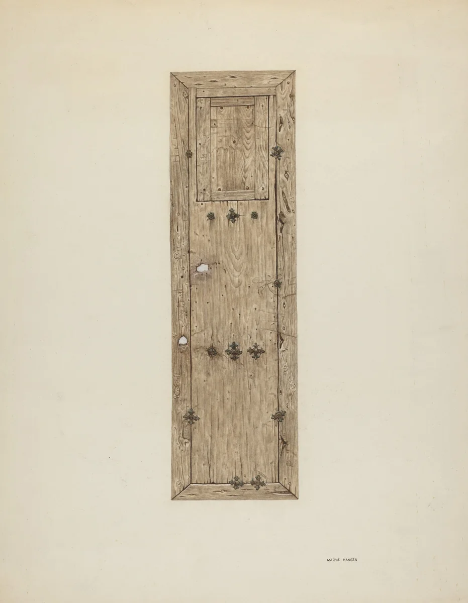 Copper-studded Door (One of a Pair) by Mary Hansen, index of american design, 1939