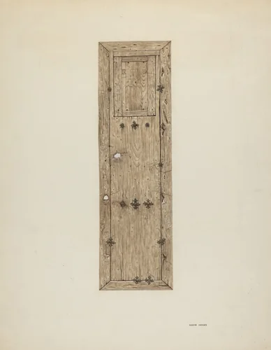 Copper-studded Door (One of a Pair) by Mary Hansen, index of american design, 1939
