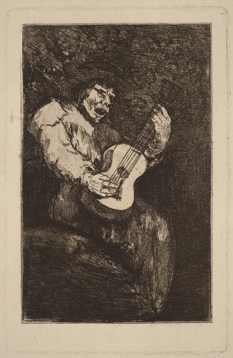 The Blind Singer by Francisco Goya, print, 1824-1828