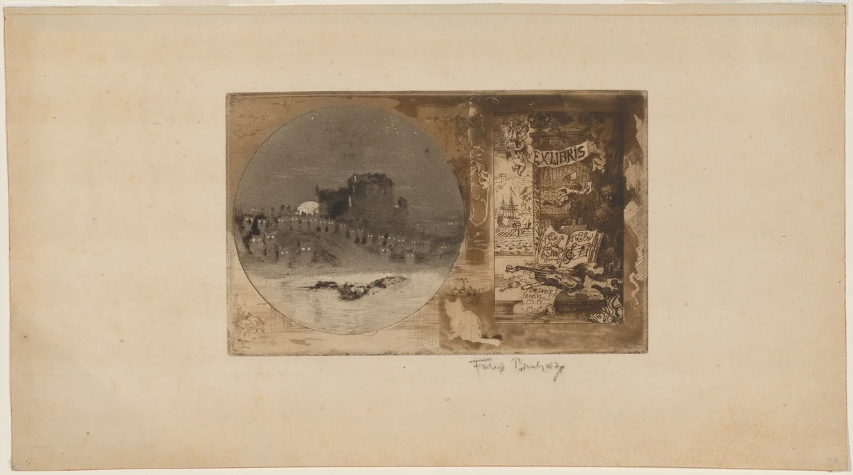 Le Château des hiboux (Castle of the Owls) by Félix-Hilaire Buhot, print, 1877-1887