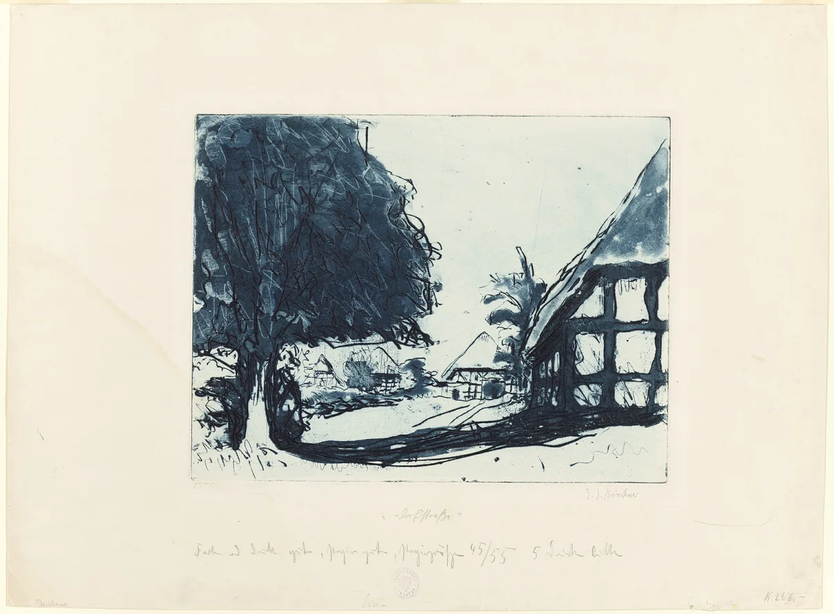Village Street by Ernst Ludwig Kirchner, print, 1906-1909