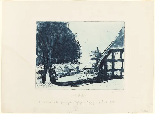 Village Street by Ernst Ludwig Kirchner, print, 1906-1909