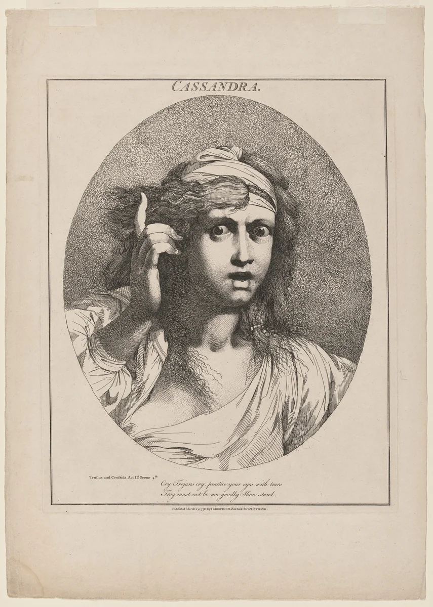 Cassandra by John Hamilton Mortimer, print, 1776
