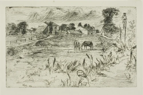 Landscape with Horses by James McNeill Whistler, print, 1859