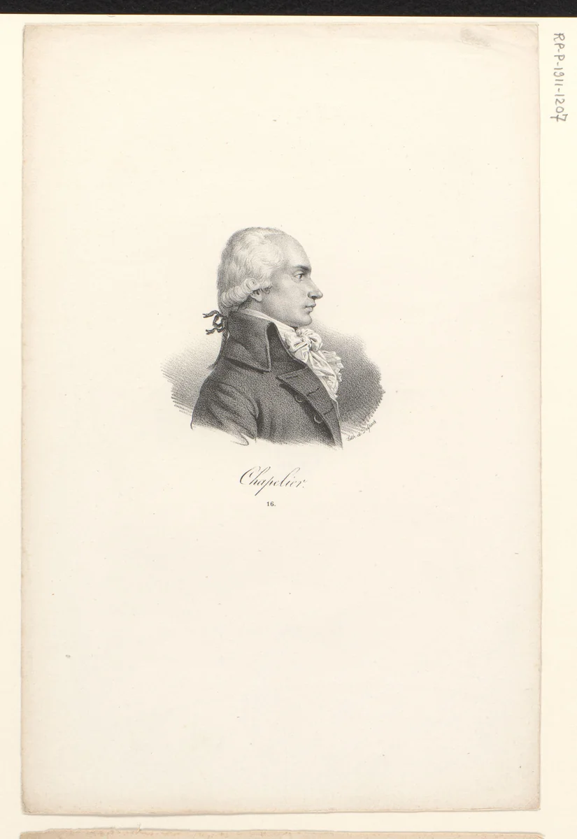 Portret van Isaac René Guy le Chapelier by anonymous, print, 1818-1842