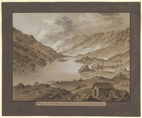 View of Oberalp Lake by Franz Xaver Triner, drawing, 1767-1824