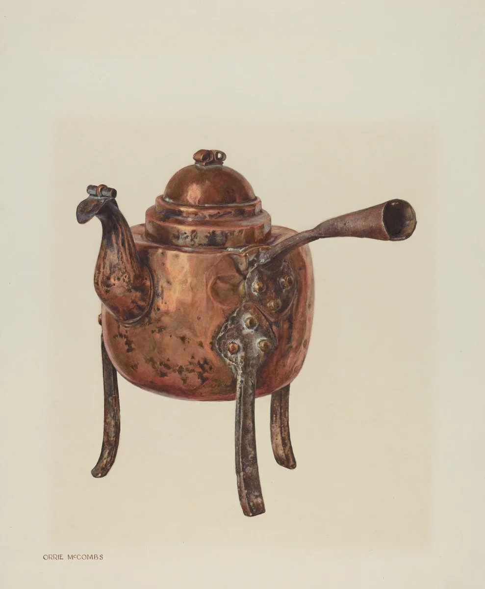 Copper Kettle by Orrie McCombs, index of american design, 1935-1942
