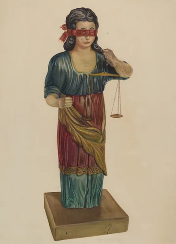 Figure of Justice by Elmer R. Kottcamp, index of american design, 1938