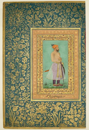 "Portrait of Sayyid Abu'l Muzaffar Khan, Khan Jahan Barha", Folio from the Shah Jahan Album by Lalchand, manuscript, 1505-1655