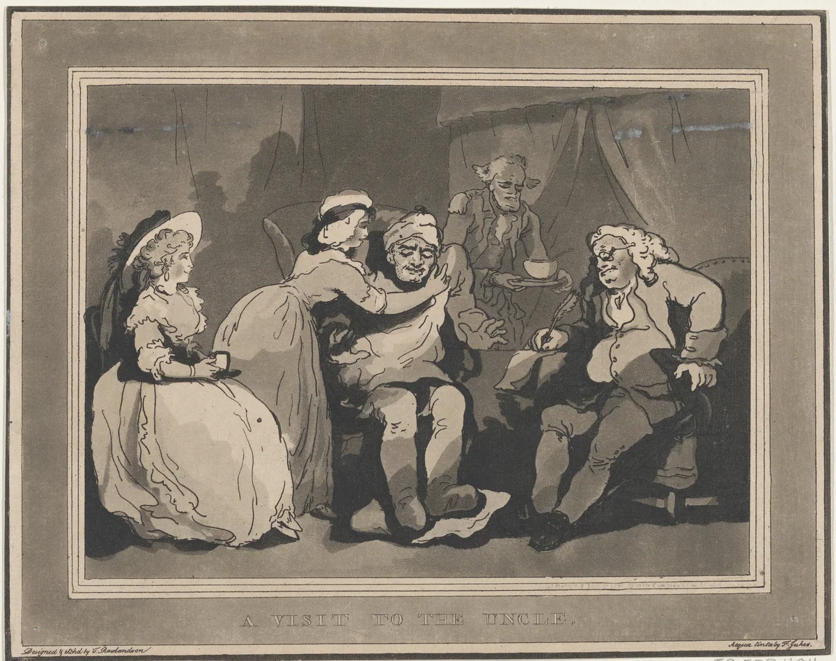 A Visit to the Uncle by Thomas Rowlandson, print, 1794