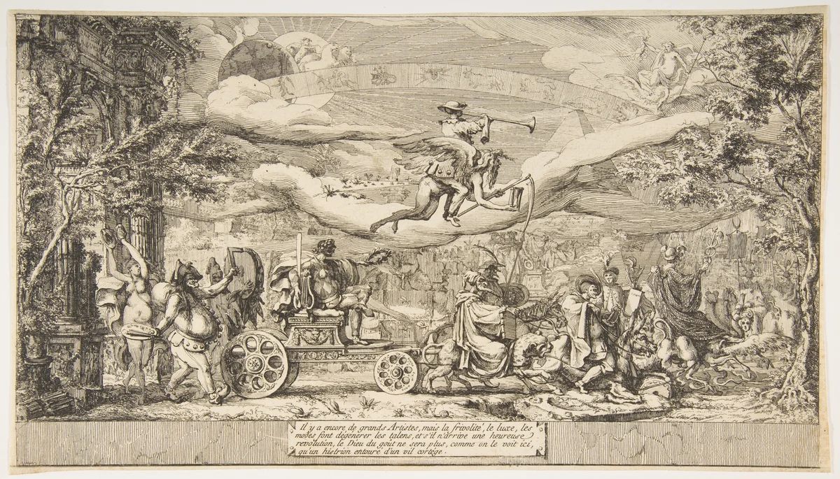 The Triumph of Modern Art by Jean Barbault, print, 1715-1766