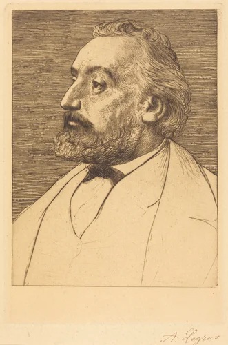 Leon Gambetta, 2nd plate by Alphonse Legros, print, 1837-1911