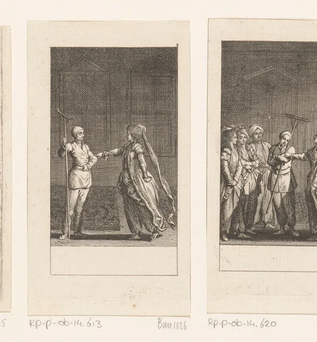 Adelheid en Karl in gesprek over hun relatie by Daniel Nikolaus Chodowiecki, print, 1783