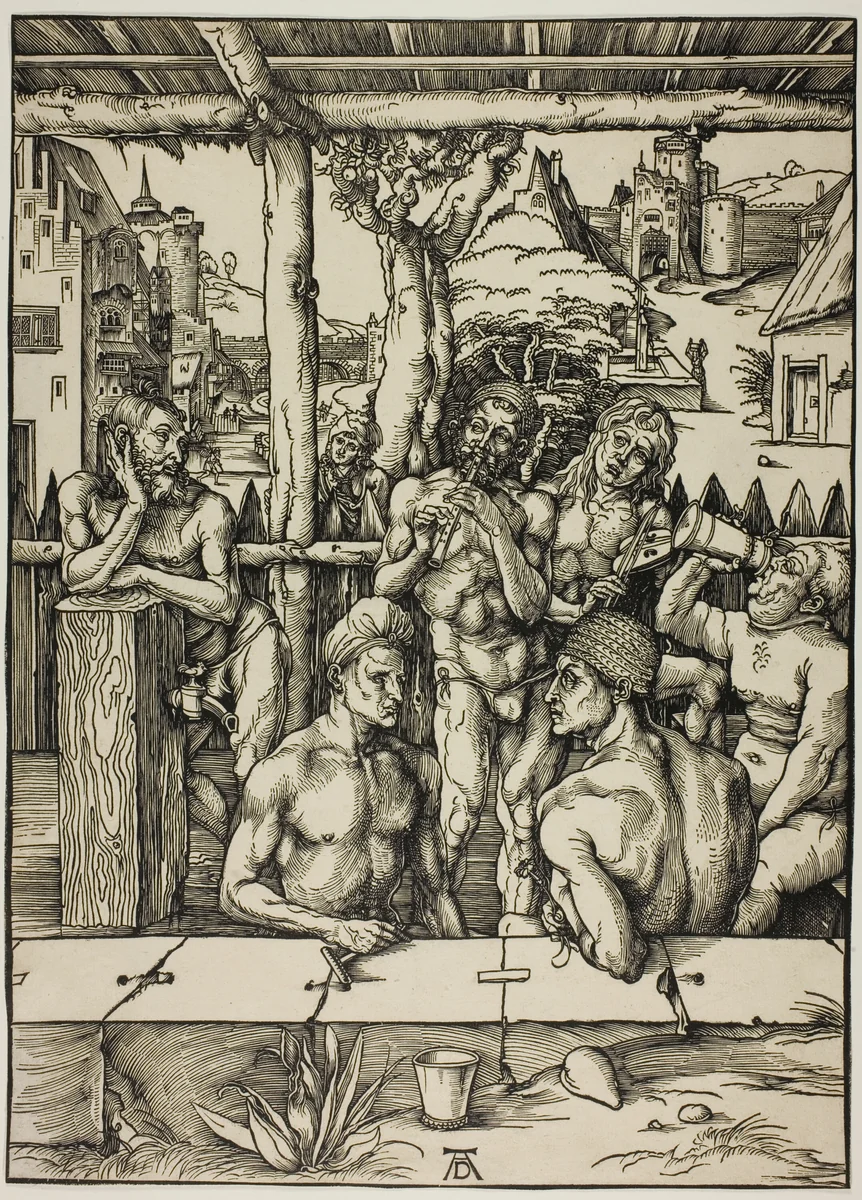 The Men’s Bath by Albrecht Dürer, print, 1496-1497