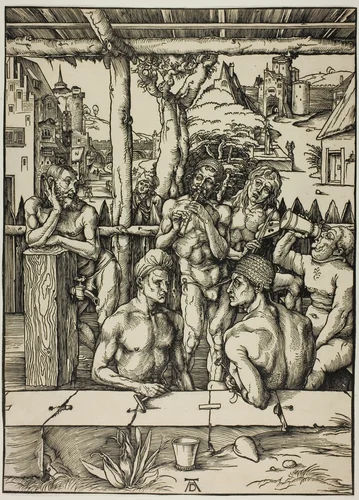 The Men’s Bath by Albrecht Dürer, print, 1496-1497