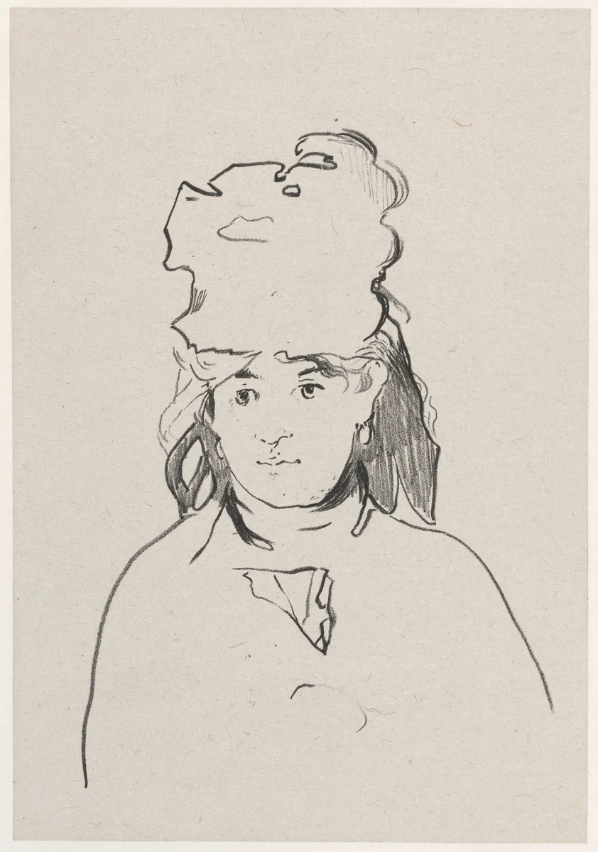 Berthe Morisot by Edouard Manet, print, 1872-1874