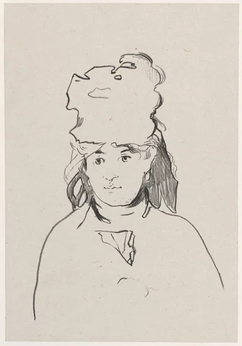 Berthe Morisot by Edouard Manet, print, 1872-1874
