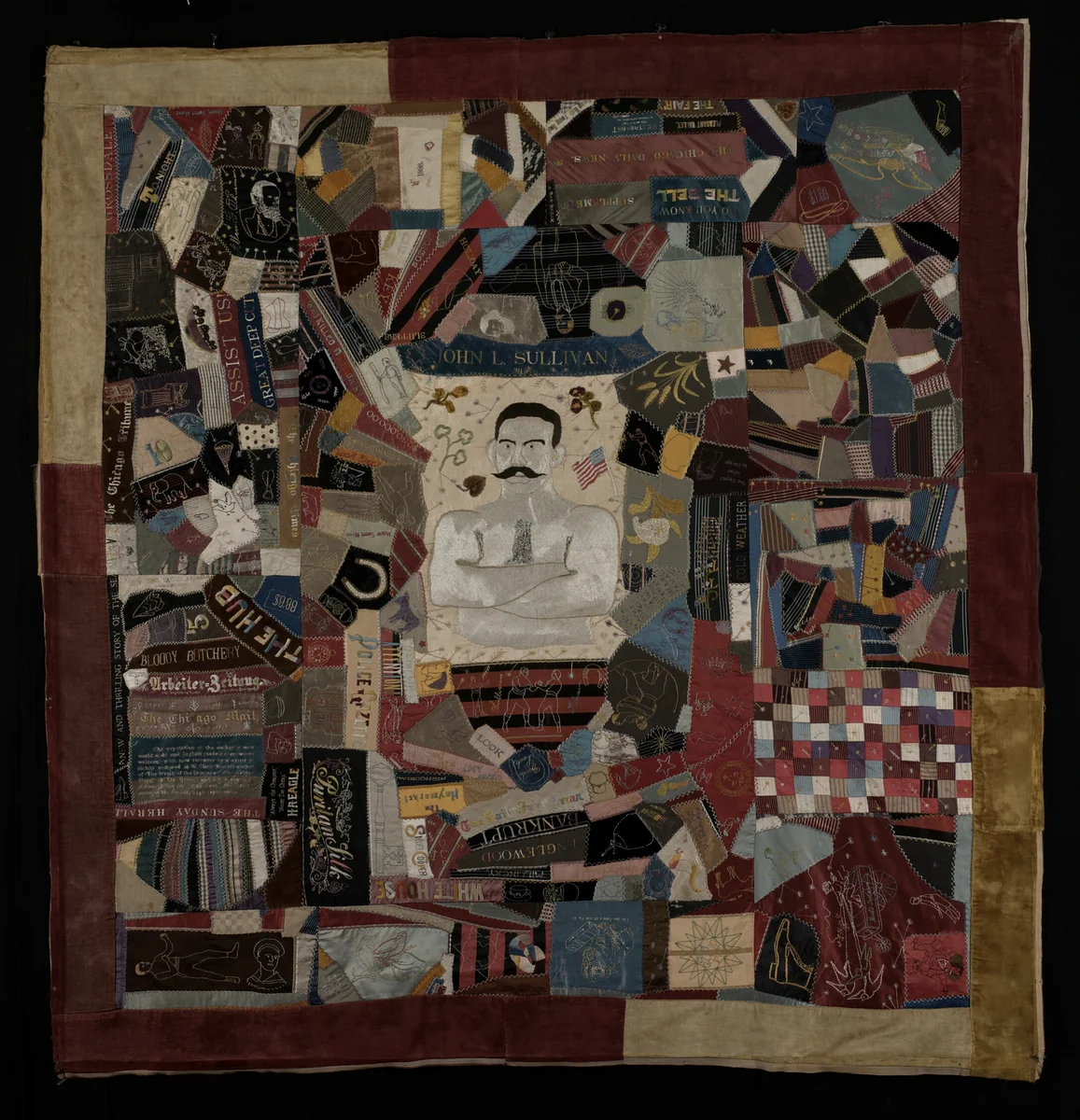 John L. Sullivan Quilt by anonymous, textile, 1888-1892