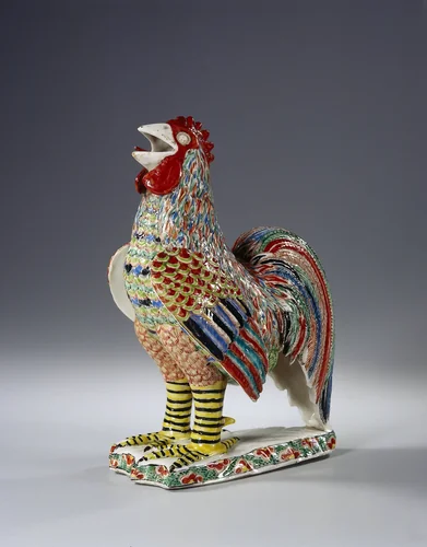 Figure of a crowing cock by anonymous, other, 1675-1724