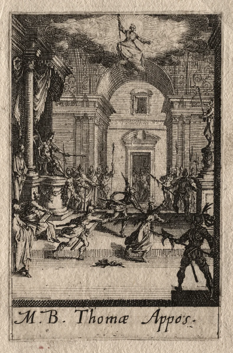 The Martyrdom of the Apostles: St. Thomas by Jacques Callot, print, 1627-1637