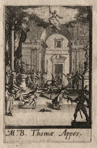 The Martyrdom of the Apostles: St. Thomas by Jacques Callot, print, 1627-1637