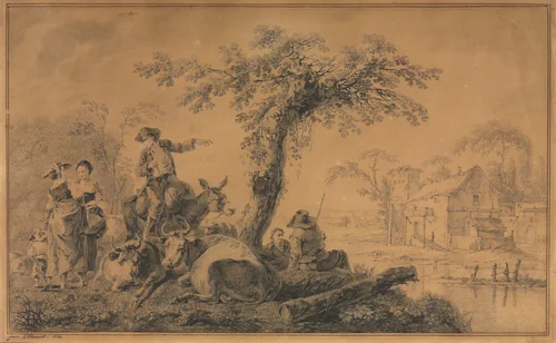 Rural Scene by Jean Baptiste Pillement, drawing, 1762