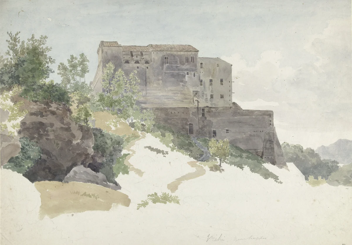 Landschap bij Vietri by Henry Swinburne, drawing, 1753-1803