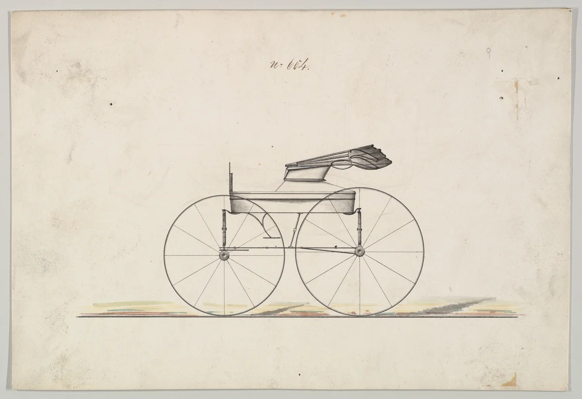 Road Wagon #604 by Brewster & Co., drawing, 1860-1870