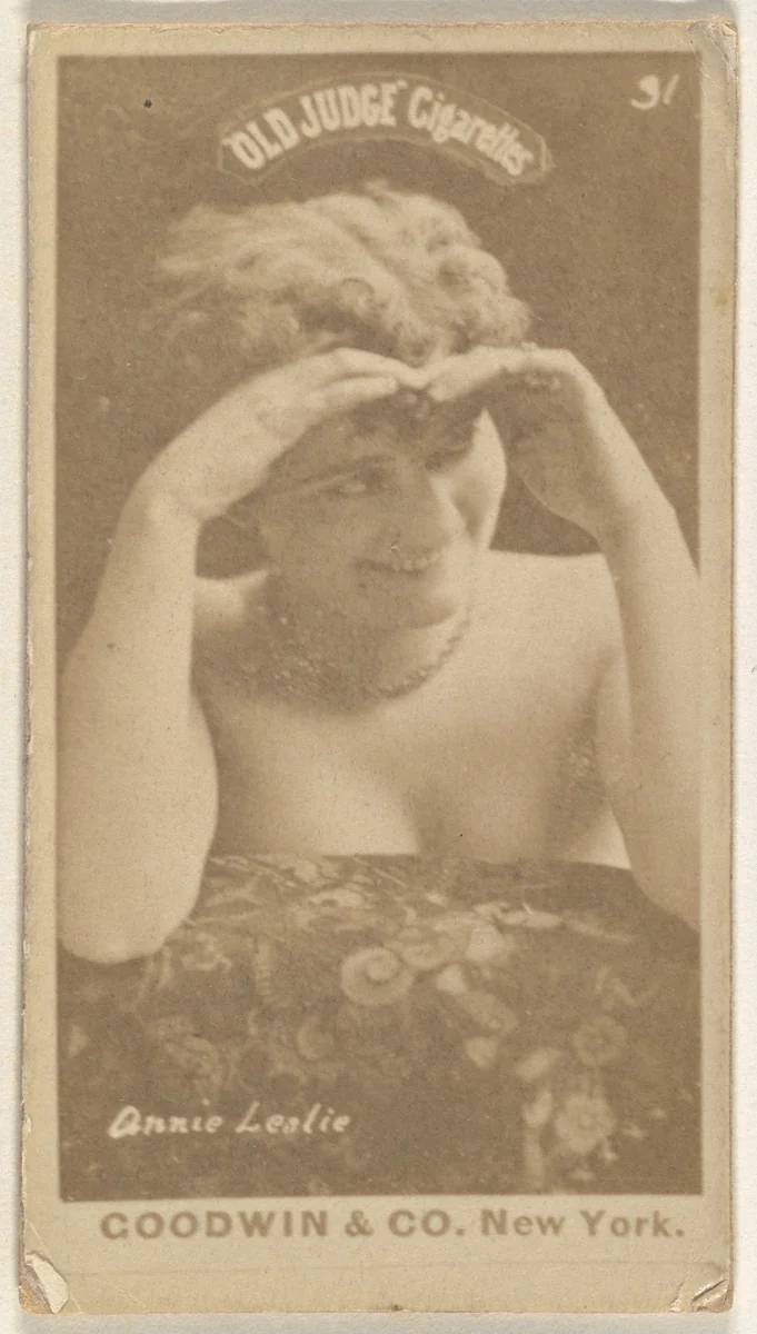 Annie Leslie, from the Actors and Actresses series (N171) for Old Judge Cigarettes by Goodwin & Company, photograph, 1886-1890