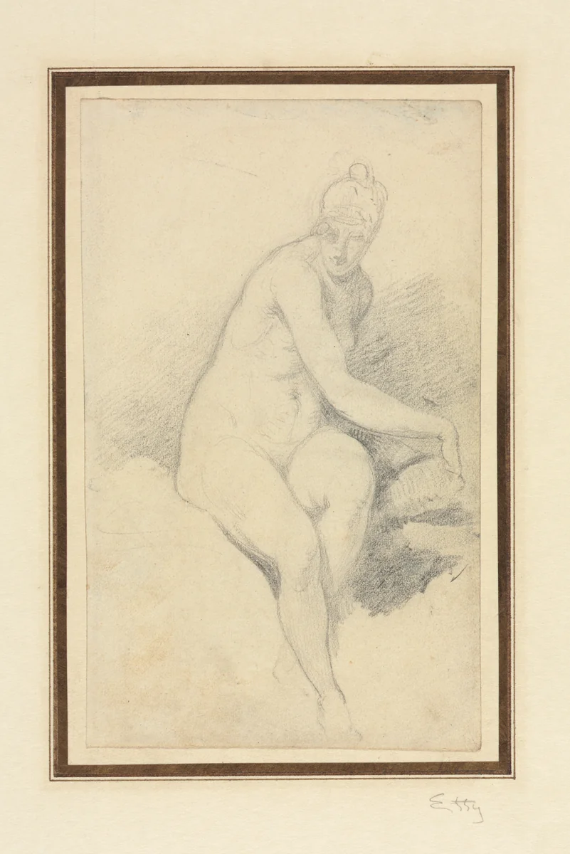 Seated Nude by William Etty, drawing, 1802-1849