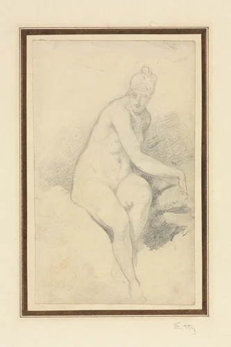 Seated Nude by William Etty, drawing, 1802-1849