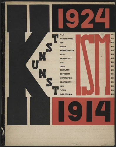 Kunstismus, 1914–1924 (The Isms of Art 1914–1924) by El Lissitzky, illustrated book, 1925