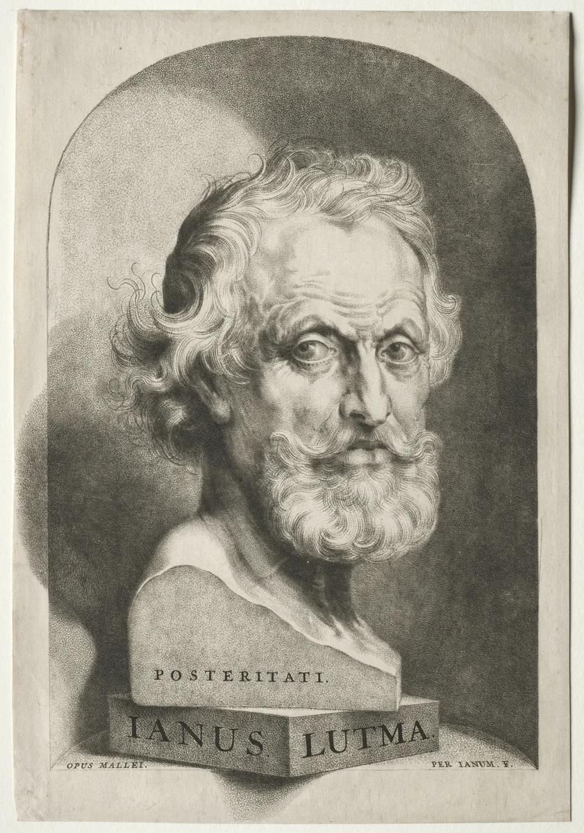 Portrait of Janus Lutma the Elder by Jan Lutma II, print, 1669-1679