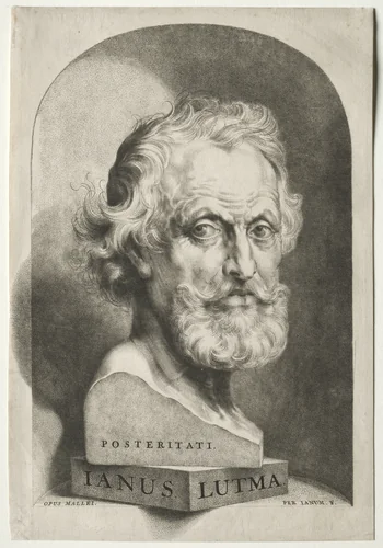 Portrait of Janus Lutma the Elder by Jan Lutma II, print, 1669-1679