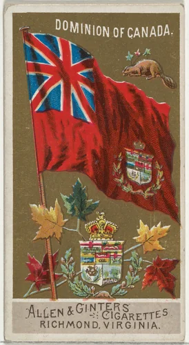 Dominion of Canada, from Flags of All Nations, Series 2 (N10) for Allen & Ginter Cigarettes Brands by Allen & Ginter, print, 1890