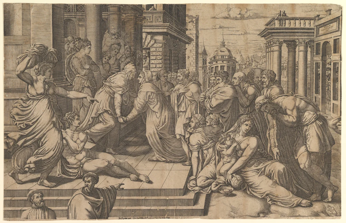 The Visitation by Giorgio Ghisi, print, 1540-1550