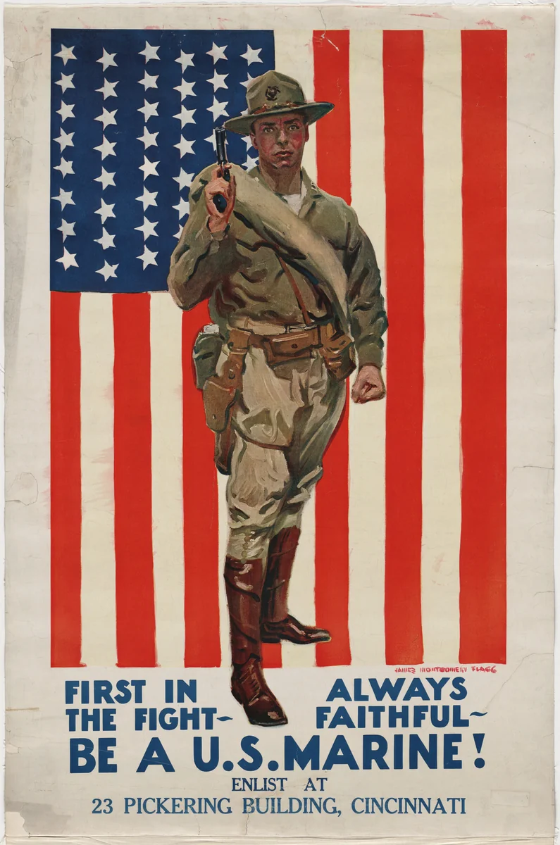 First in the Fight by James Montgomery Flagg, design, 1914