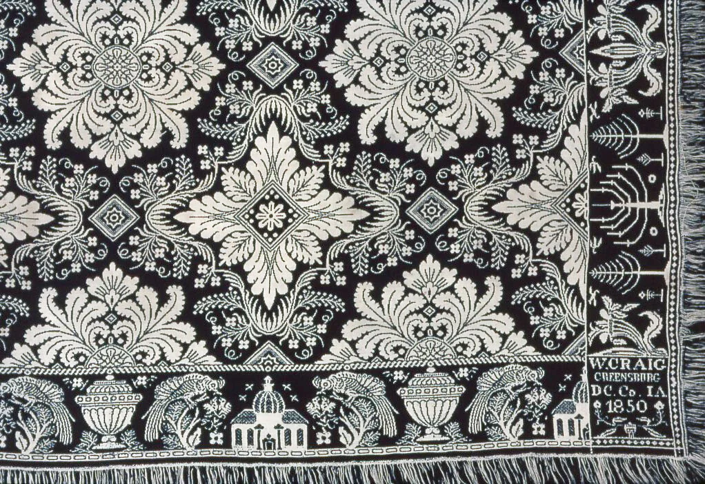 Coverlet by William Craig, textile, 1850