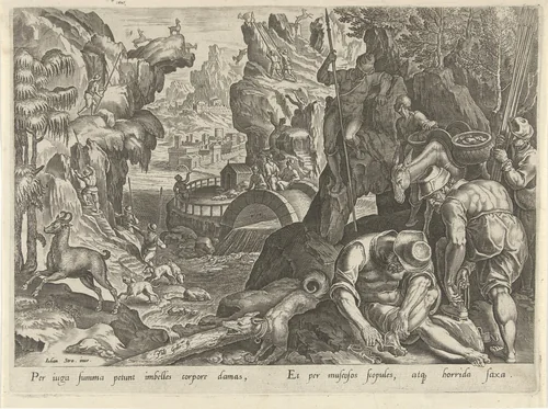 Jacht op gemzen by Unknown, print, 1578