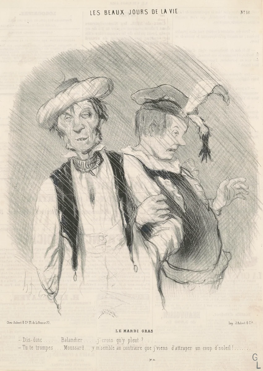 Le mardi gras by Honoré Daumier, print, 1844
